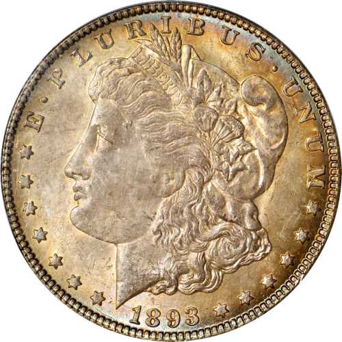 1893-O Morgan Silver Dollar. MS-64 (PCGS).