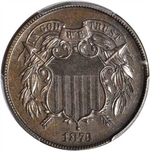 1873 Two-Cent Piece. Close 3. Proof-65 BN (PCGS). CAC.
