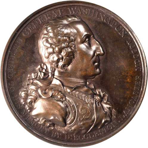 1805 Washington Eccleston Medal. Bronzed Copper. 76 mm. By Thomas Webb, for Daniel Eccleston. Musant