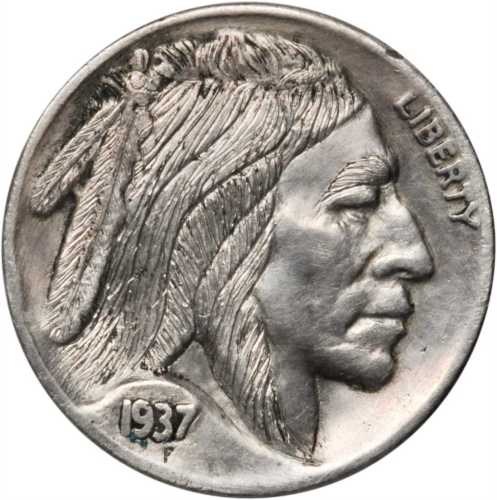 1937-D Native American Portrait. Host coin Fine.