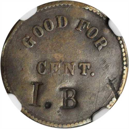 Maryland--Baltimore. Undated (1861-1865) I.B. Fuld-060I-1b. Rarity-9. Brass. 18 mm. VF-30 (NGC).