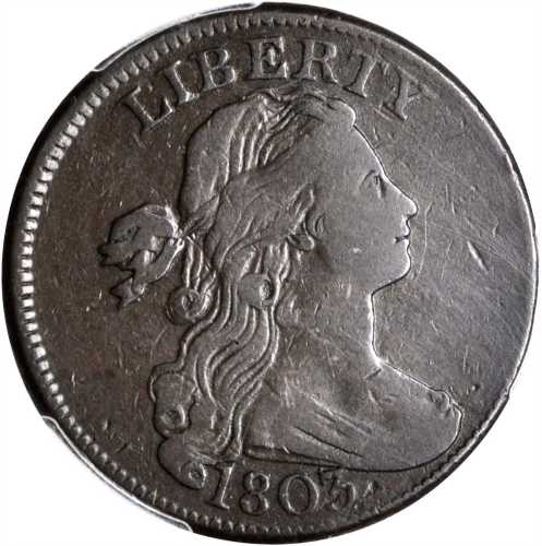 1803 Draped Bust Cent. S-265. Rarity-4. Large Date, Large Fraction. Fine-12 (PCGS).