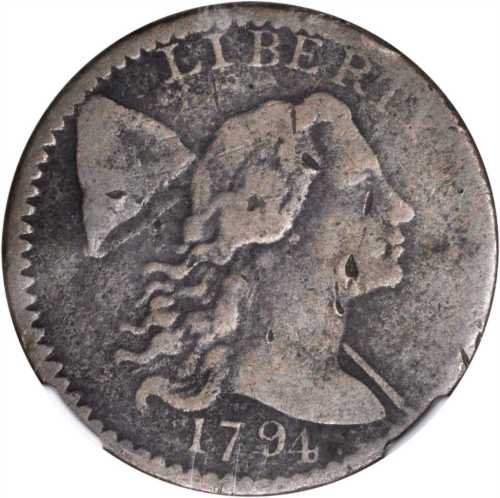 1794 Liberty Cap Cent. S-63. Rarity-3. Head of 1794. Fine Details--Damaged (NGC).