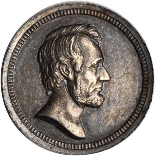 1864 Abraham Lincoln. DeWitt-AL 1864-72. Silver. 18.2 mm. About Uncirculated.