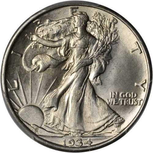 1934 Walking Liberty Half Dollar. MS-64 (PCGS).