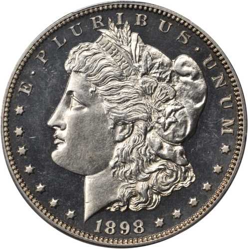 1898 Morgan Silver Dollar. Proof-64 Cameo (PCGS).