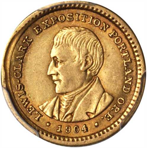 1904 Lewis and Clark Exposition Gold Dollar. AU-50 (PCGS).