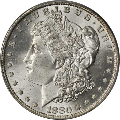 1880-O Morgan Silver Dollar. MS-64+ (PCGS). CAC.