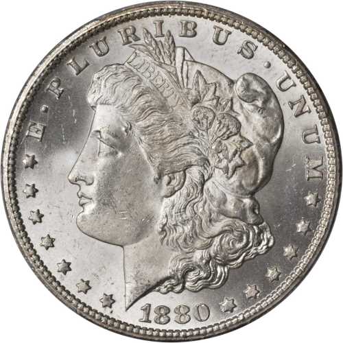 1880-CC Morgan Silver Dollar. VAM-9. MS-65 (PCGS).