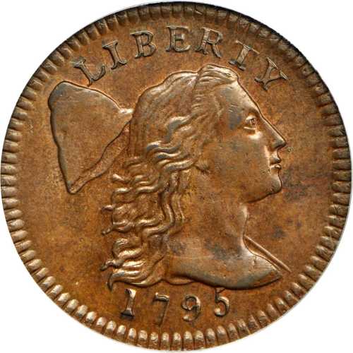 1795 Liberty Cap Cent. S-76B. Rarity-1. Plain Edge. MS-63 BN (PCGS). CAC.