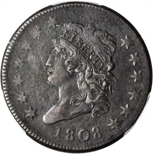 1808 Classic Head Cent. S-278. Rarity-3. EF Details--Environmental Damage (PCGS).