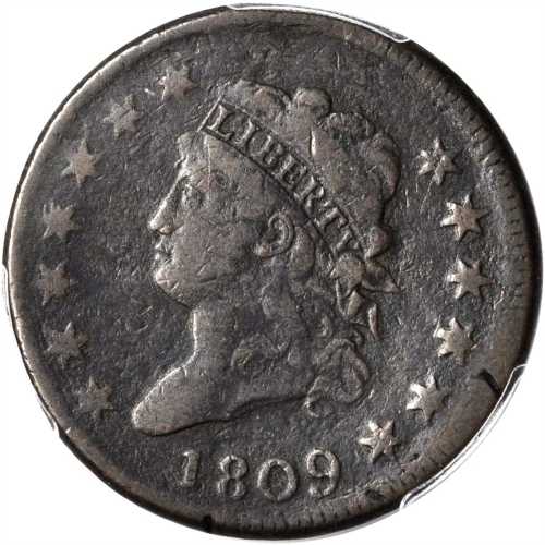 1809 Classic Head Cent. S-280, the only known dies. Rarity-2. Fine Details--Environmental Damage (PC