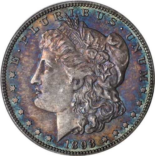 1893 Morgan Silver Dollar. Proof-64 (PCGS).