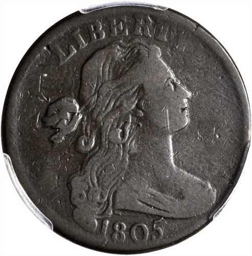 1805 Draped Bust Cent. S-268. Rarity-3. VG-10 (PCGS).