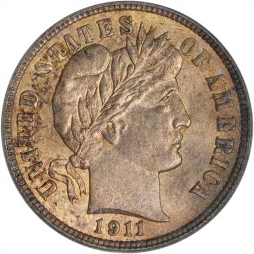 1911-D Barber Dime. MS-65 (PCGS).