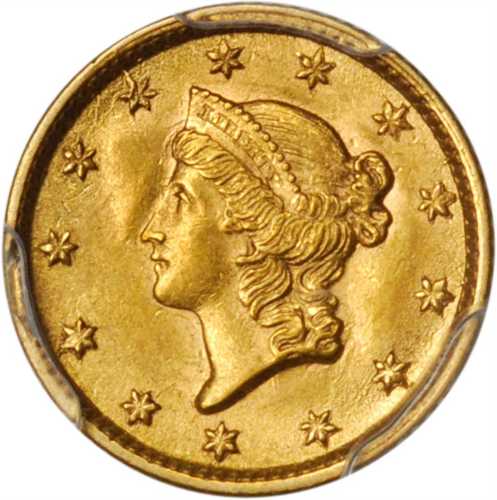 1854 Gold Dollar. Type I. MS-61 (PCGS).