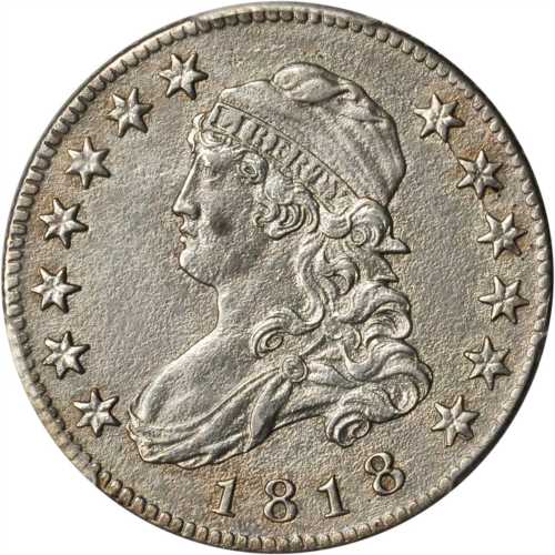 1818 Capped Bust Quarter. B-2. Rarity-1. AU Details--Environmental Damage (PCGS).
