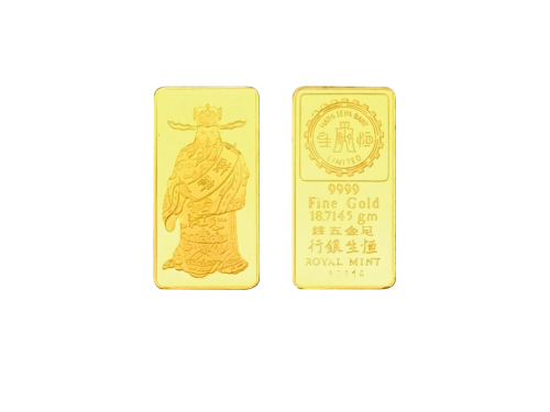 香港恒生银行足金五钱，重量18.7145克，成色99.99%