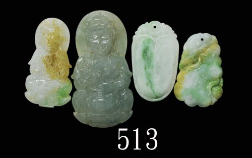 翡翠饰件，一组五件Jade Pendant, group of 5pcs.