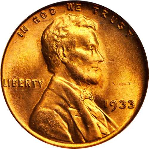 1933 Lincoln Cent. MS-66 RD (PCGS).