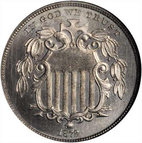 1872 Shield Nickel. Proof-67 (NGC).