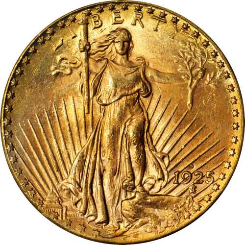 1925-D Saint-Gaudens Double Eagle. MS-64 (PCGS). CAC.