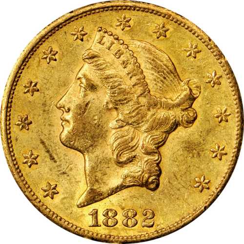 1882-CC Liberty Head Double Eagle. AU-53 (PCGS).