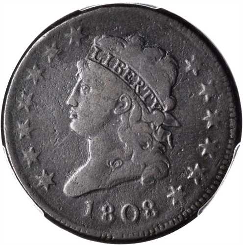 1808 Classic Head Cent. S-278. Rarity-3. Fine Details--Environmental Damage (PCGS).