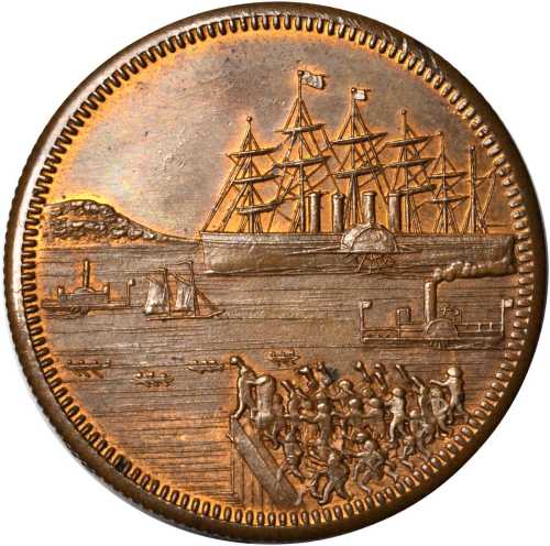 New York--New York. 1860 Great Eastern. Miller-NY 2053A. Copper. 30.9 mm. MS-63 RB.