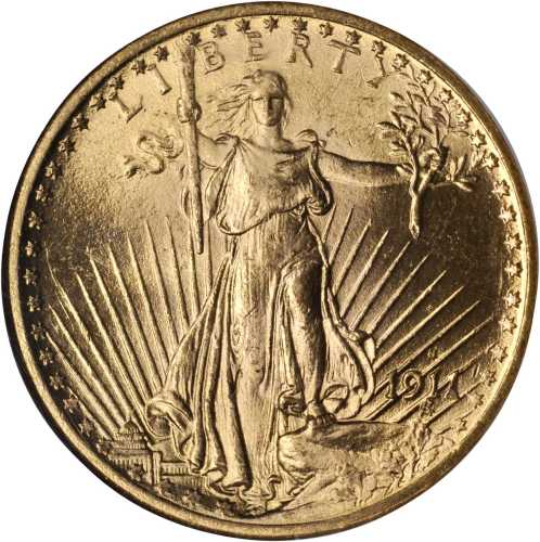 1911-S Saint-Gaudens Double Eagle. MS-65 (NGC).