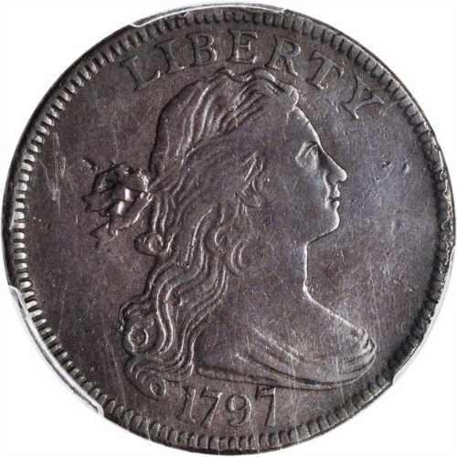 1797 Draped Bust Cent. S-123. Rarity-4. Reverse of 1797, Stems to Wreath. VF-20 (PCGS).
