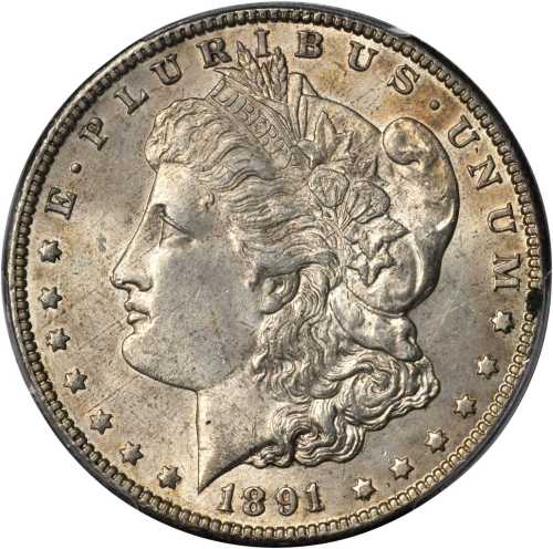 1891-CC Morgan Silver Dollar. MS-62 (PCGS).