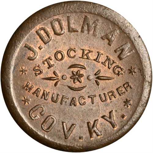 Kentucky--Covington. 1863 James Dolman. Fuld-150C-1a. Rarity-4. Copper. 19 mm. AU-50.