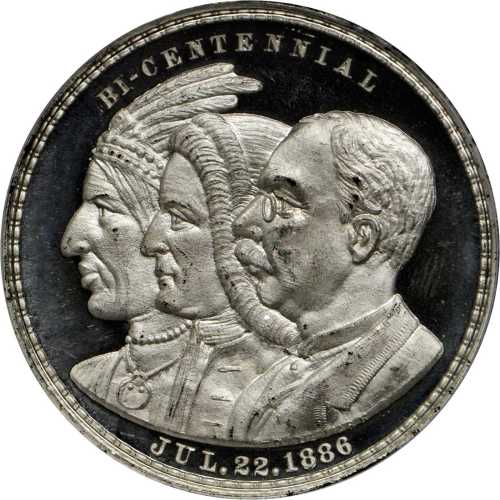 1886 Albany Bicentennial. Type I. White Metal. 38 mm. HK-601, Rulau NY-Ab 4. Rarity-5. MS-66 (PCGS).