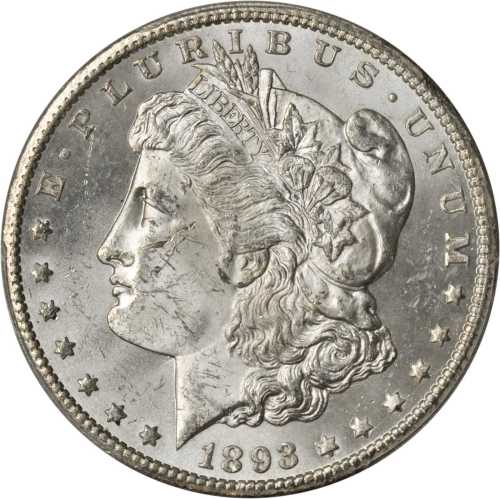 1893-CC Morgan Silver Dollar. MS-63 (PCGS).