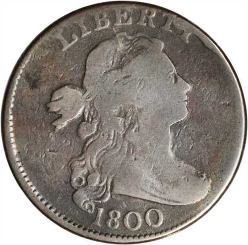 1800 Draped Bust Cent. S-208. Rarity-3. VG-8 Surfaces Smoothed.