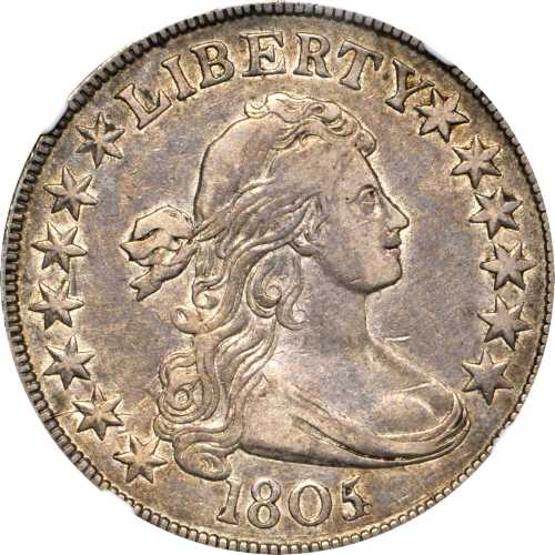 1805/4 Draped Bust Half Dollar. O-102, T-5. Rarity-3. EF-40 (NGC).