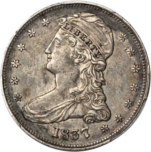 1837 Capped Bust Half Dollar. Reeded Edge. 50 CENTS. GR-14. Rarity-1. AU-50 (PCGS).