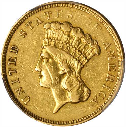 1854-O Three-Dollar Gold Piece. EF Details--Damage (PCGS).