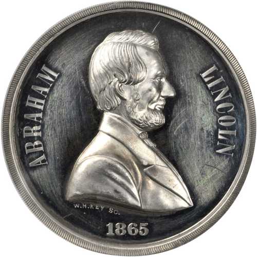 1865 Abraham Lincoln Broken Column Medal. DeWitt-Unlisted. King-247. White metal. 51 mm. Uncirculate