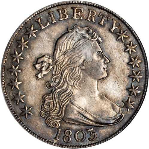 1803 Draped Bust Half Dollar. O-101, T-1. Rarity-3. Large 3. AU-58 (NGC).