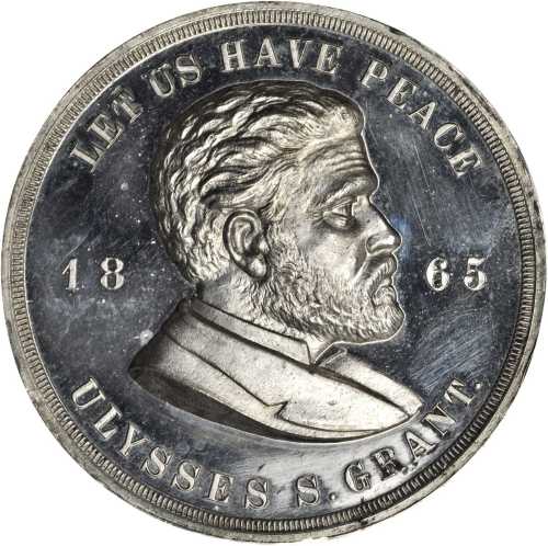 1868 Ulysses S. Grant. DeWitt-USG 1868-4a. White metal. 51.3 mm. Mint State.