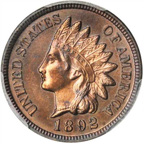 1892 Indian Cent. Proof-65 BN (PCGS).