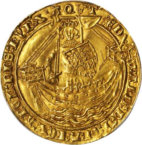 英国。 爱德华三世（1327 - 77年）诺布尔金币。加莱造币厂。