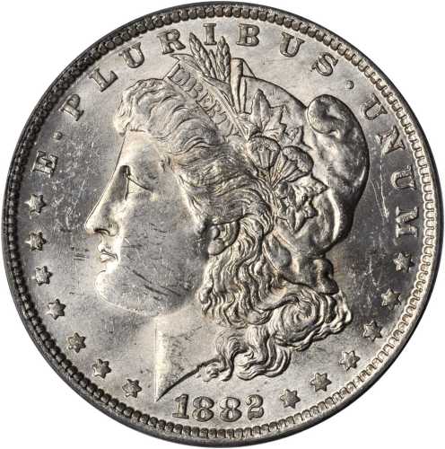 1882-O/S Morgan Silver Dollar. VAM-4. Top 100 Variety. Strong, O/S Recessed. MS-63 (PCGS).