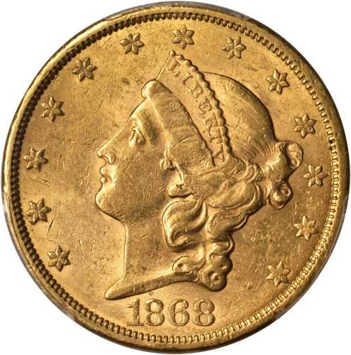 1868-S Liberty Head Double Eagle. AU-58 (PCGS). CAC.