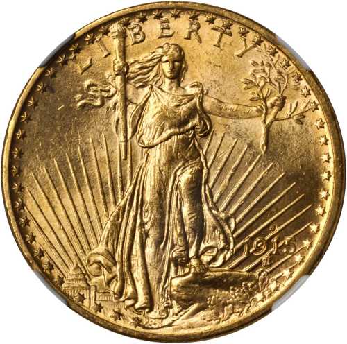 1915-S Saint-Gaudens Double Eagle. MS-64 (NGC).