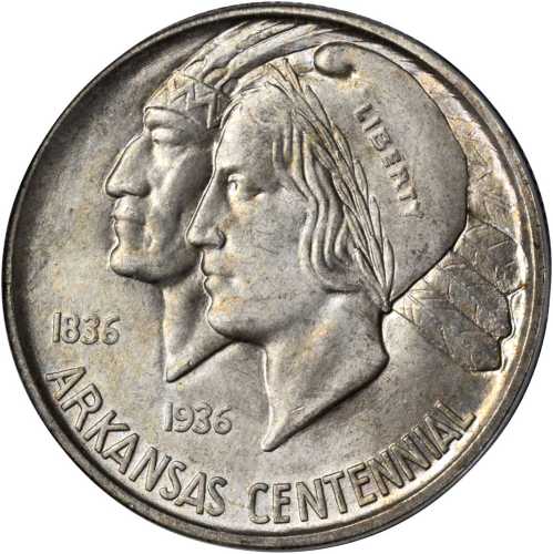 1935-D Arkansas Centennial. MS-66 (PCGS).