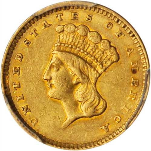 1856 Gold Dollar. Slant 5. AU-50 (PCGS).