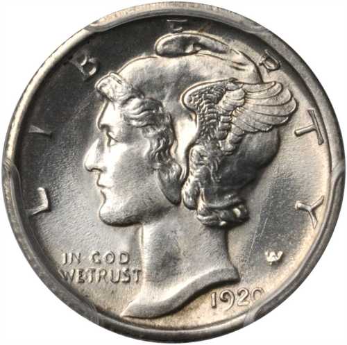 1920-S Mercury Dime. MS-64 FB (PCGS).